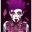 Placeholder: beautiful punk girl, hyper detailed, hyperdetailed, intricately detailed, illustration by <asaf hanuka>, purple tones, darkred tones,