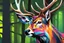 Placeholder: Shadow in 8k realistic anime e drawing style, close picture, Deer them, neon color, intricate details, highly detailed, high details, detailed portrait, masterpiece,ultra detailed, ultra quality