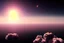 Placeholder: Epic exoplanet in the horizon, clouds, big mountains, water, science fiction landscape