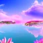 Placeholder: beautiful dream, mystical, cascades, delicate flowers, masterpiece, pastel colors, blue river, pink clouds,8k