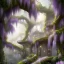 Placeholder: a magical flower wisteria house in the woods, vertical, sharp, vines, candlelit, endor, ornate, elegant, highly detailed, artstation, concept art, smooth, sharp focus, illustration, 8k, splash art, wallpaper, key visual