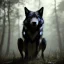 Placeholder: horror art trending on artgem in Forest award winning portrait of a maleunreal 5, octane render, cinema4d, dynamic lighting, dramatic lighting, 4k, redshift render, highly detailed, hyper realistic,anthropomorphic black wolf long