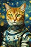 Placeholder: Portrait of a cyborg cat by Van Gogh