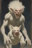 Placeholder: A giant, snarling albino Werewolf - oil painting by Norman Rockwell