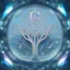 Placeholder: hedjuk,Tree of Life, crystal city crystalline in the sky, renderin, room, cosmic, opalescent, 100mm, opalescent, gemstones, crystals, object, other worldly,water, cristal rock ,bright, ice backg