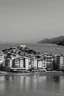 Placeholder: Porto Vechio in the middle of summer,photography taken with a Leica camera and a 35 mm lens, black and white photography