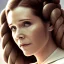 Placeholder: extremely detailed 8k hyperspace wallpaper,complete and photo realistic detailed head to waist stunning photo realistic portrait of carrie fisher as Princess Leia in star wars with photo realistic fine, simple and symetric hairstyle, brown eyes, professional majestic photo realistic painting by Ed Blinkey, Atey Ghailan, by Jeremy Mann, Greg Manchess, Antonio Moro, trending on ArtStation, Intricate, High Detail, Sharp focus, dramatic, by greg rutkowski, realism, beautiful and detailed lighting,