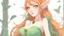 Placeholder: Cute Elf with orange hair and glowing green eyes She wears a light green dress