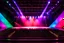 Placeholder: color graphic show very larg flat stage with flash lights