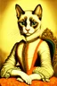 Placeholder: Prompt: the real awesome Siamese Cat queen in regals wearing reading glasses portrait 1600s