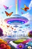 Placeholder: colors, very beautiful, flowers garden,rainbow, cité très futuriste ultra moderne, ufos rainbow, ufos fleet, intergalactic, birds, butterfly