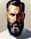 Placeholder: "MIddle aged white human male, with a trimmed but uneven beard, piercing eyes with slick back hair, full-scale head and shoulders portrait, 8k resolution concept art portrait by Greg Rutkowski, Artgerm, WLOP, Alphonse Mucha dynamic lighting hyperdetailed intricately detailed Splash art trending on Artstation triadic colors Unreal Engine 5 volumetric lighting Splash art fantasy"