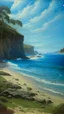 Placeholder: A blue beach near a cove painted by Francis Danby