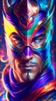 Placeholder: Full body ultra realistic image of superhero man with stylized dragon mask over his eyes and forehead cosmic energy, colorful, painting burst, beautiful symmetrical face, nonchalant kind look, realistic round eyes, tone mapped, intricate, elegant, highly detailed, digital painting, artstation, concept art, smooth, sharp focus, illustration, dreamy magical atmosphere, full body