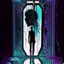 Placeholder: Stuck in this void place... the image Within the mirror, "X-RAY MIRROR", dark sci-fi fantasy, mirrorcore, artistic, surreal, sinister, profound, dramatic, vaporwave, color ink illustration