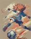 Placeholder: Anime design playing soccer