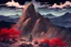 Placeholder: Mistery Night, rocks, mountains, japanese manga style, horror, jenny montigny impressionism paintings