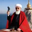 Placeholder: the Grand Ayatollah Ali Khamenei has a red nose the biggest gun and a glass of whisky over the strait of Ormuz (A Better Tomorrow, The Killer, Hard-Boiled) he takes it from under his robe