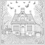 Placeholder: GARDEN HOUSE, "Garden House Harmony: Create a masterpiece with a symphony.", full view, realistic, coloring page, only draw lines, coloring book, clean line art, wildlife-inspired, kid style, –no sketch, color, –ar 3:4, white background, minimalistic black lines, 8k, minimal black color, low level black colors, coloring page, use pure black and white colors, avoid thick black colors, thin black line art, avoid colors, perfect shape, perfect clear lines, clear edges,