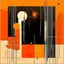 Placeholder: Every day is Halloween, diffused conspiracies, abstract surrealism, by Graham Sutherland and Victor Pasmore, silkscreened mind-bending illustration, asymmetric, Braille code character textures, warm orange and black colors
