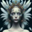 Placeholder: Portrait of beautiful girl, face dept of field,face shining, plant, metal, feathers,central weight average, CWA Dryad, fae, sidhe, ominous, nature, plants, wildflower sparkle,wildflower 3d view, facepaint, dnd character portrait, intricate, oil on canvas, masterpiece, expert, insanely detailed, 4k resolution, retroanime style, cute big circular reflective eyes, cinematic smooth, intricate detail , soft smooth lighting, soft pastel colors, painted Renaissance style,sharp fucus, bokeh,macro lens,