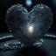 Placeholder: a glowing iced heart, trapped y chain in a dark place