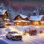 Placeholder: fantasy farming village winter night