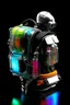 Placeholder: Robot, back pack, transparent, sci fi, punk, color, hockey, neon