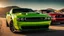 Placeholder: dodge Challenger and ford mustang merged ,rear view, desktop wallpaper, 4K, Cinematic
