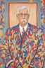 Placeholder: blonde germanic 60 year old male politician portrait by matisse