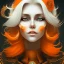 Placeholder: fantasy setting, woman, orange and white hair, wavy hair, freckles, ranger, more orange hair, more white hair