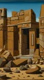 Placeholder: A brownish bronze ancient ruins with stones painted by Stuart Davis