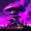 Placeholder: A fantabulous black, magenta and purple (((mushroom tower house))) erected atop a (geologic pillar), surrounded by the uncanny imaginative ((( swirling skies))), offset by the stark hues of a (neon-tinged nebulous space scape), within. captured by the hand a skilled master painter with a focus on (softly blurred compositions and voluminous lighting).