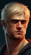 Placeholder: man, 35 years old, blond, short hair. red eyes. athletic build. height 190. smart and cruel, digital art