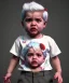 Placeholder: Pedro almodovar toddler, full body, white hair, floral shirt, dramatic lighting, hyper realistic