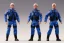 Placeholder: Mike Pence face as G.I. Joe toy Doll figure With a pistol space force Commander Blue fabric uniform, black Moonboot in a clear packaging