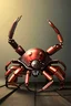 Placeholder: Hyper realistic Steampunk Crab made out of spare parts. Holding knife with Pincers.