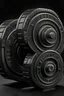 Placeholder: a heavy metal themed dumbbell with 65lbs