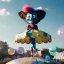 Placeholder: Ultra realistic circus scene. Sweet big hair monster flying, playing with Child’s, smile, happy, color bubbles, smooth color, waist up view, Wes Anderson style, a lot of people background, highly detailed, concept art, unreal engine 5, god rays, ray tracing, RTX, lumen lighting, ultra detail, volumetric lighting, 3d, finely drawn, high definition, high resolution.