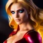 Placeholder: Ultra detailed fullbody Portrait in oil on canvas of X-men -beautiful blonde miss Marvel on fire,extremely detailed digital painting,ultrarealistic skin,intense stare, extremely detailed face, crystal clear eyes, mystical colors ,perfectly centered image, perfect composition, rim light, beautiful lighting,masterpiece ,8k, stunning scene, raytracing, anatomically correct, in the style of uncannyknack and Ohrai Noriyoshi and robert e howard and Steve Jung and Wizyakuza.