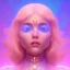 Placeholder: A portrait of a crystalised blue pink extraterrestrial, gold, diamonds, sunny background, atmospheric, realistic, unreal engine, 8k. Cinematic lighting, octane render.