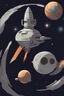 Placeholder: small spaceship floating in space, with a planet behind