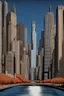 Placeholder: Chicago Skyline; Reverse Perspective; Optical Art; Patrick Hughes