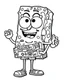 Placeholder: Generate a colouring pages of the SpongeBob along with some pencil sketch marks with white background