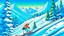 Placeholder: Fantasy cartoon style: downhill ski piste