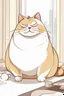 Placeholder: A fat spoiled cat having his hair combed, looking rich,yawny,3d animation ,funny