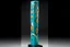 Placeholder: A cyan ice wand designed in Pacific Northwest totem poles painted by Wassily Kandinsky