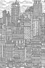 Placeholder: outline art for cities coloring pages for adults with big city, white background, Sketch styl, only use outline. clean line art, no shadows and clear and well outlined, Intricate Patterns and Details