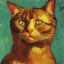 Placeholder: Portrait of a cat by Van Gogh