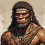 Placeholder: dnd, portrait of supreme Neanderthal in Aztecs cloth